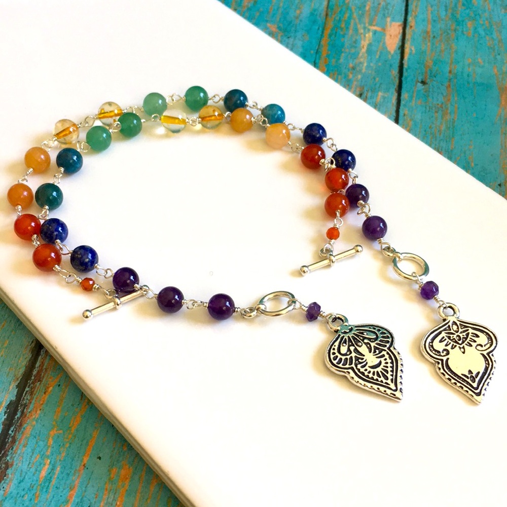 Mehndi charm chakra bracelet